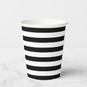白黒の緑のストライプ花嫁ブライダルシャワー 紙コップ (裏面)