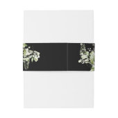 白黒の緑の文字列のラ結婚イト 招待状ベリーバンド (裏面例)