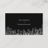 白黒の緑結婚のフラット プレイスカード (裏面)