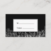白黒の緑結婚のフラット プレイスカード (正面)