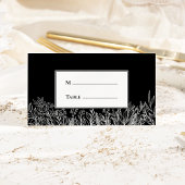 白黒の緑結婚の折り畳み プレイスカード