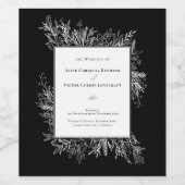 白黒の緑結婚色 ワインラベル (シングルラベル)