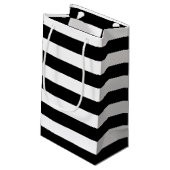 白黒の線のパタストライプーン スモールペーパーバッグ (裏面アングル)
