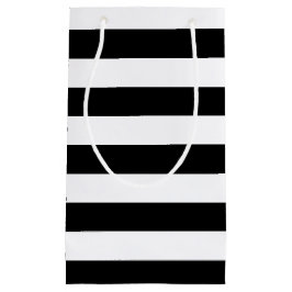 白黒の線のパタストライプーン スモールペーパーバッグ