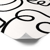 白黒の線のブモダンラシミニマルストローク ポスター (角)