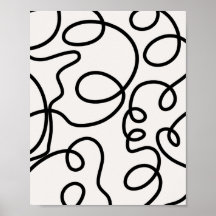 白黒の線のブモダンラシミニマルストローク