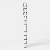 白黒の線形ブロックパターン - 白 iPhoneケース (左側面)
