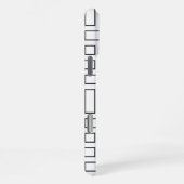 白黒の線形ブロックパターン - 白 iPhoneケース (右側面)