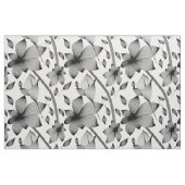 白黒の線状の花 ファブリック (ファットクウォーター)