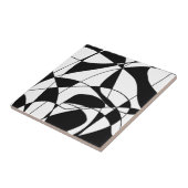 白黒の線、ブロックカラープリントパターン タイル (側面)