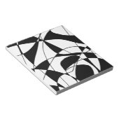 白黒の線、ブロックカラープリントパターン ノートパッド (アングル)