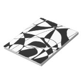 白黒の線、ブロックカラープリントパターン ノートパッド (回転)