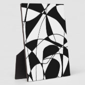 白黒の線、ブロックカラープリントパターン フォトプラーク (側面)