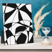 白黒の線、ブロックカラープリントパターン フォトプラーク (側面)