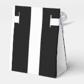 白黒の編集可能ストライプ結婚式の引き出物ボックス フェイバーボックス (裏面サイド)