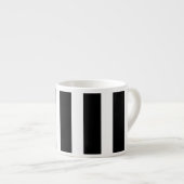 白黒の縦ののパタストライプーン エスプレッソカップ (正面右)