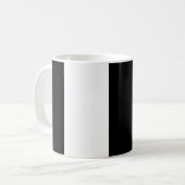 白黒の縦ストライプの線 コーヒーマグカップ (正面左)