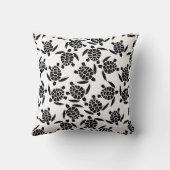 白黒の繰り返しモチーフ |ウミガメ模様 クッション (裏面)