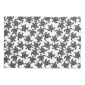 白黒の繰り返しモチーフ |ウミガメ模様 枕カバー (裏面)