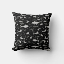 白黒の繰り返しモチーフ |サメのパターン