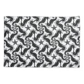 白黒の繰り返しモチーフ |シーホースのパターン 枕カバー (裏面)