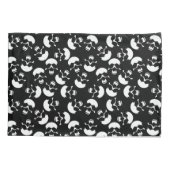 白黒の繰り返しモチーフ |スカルパターン 枕カバー (裏面)