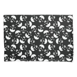 白黒の繰り返しモチーフ |スカルパターン 枕カバー