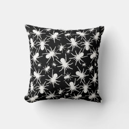 白黒の繰り返しモチーフ |スパイダーパターン クッション