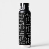 白黒の繰り返し名のギフト ウォーターボトル (右面)