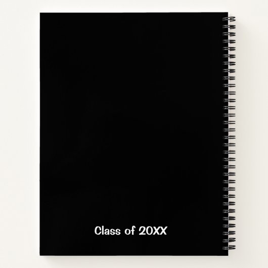 白黒の繰り返し名クラス ノートブック (裏面)