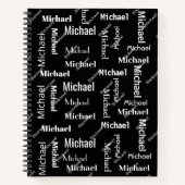 白黒の繰り返し名クラス ノートブック (正面)