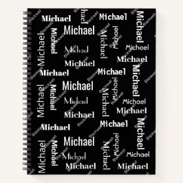 白黒の繰り返し名クラス ノートブック