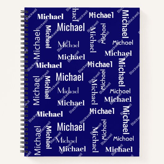 白黒の繰り返し名クラス ノートブック (正面)