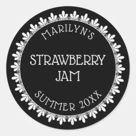 白黒の缶詰ラベルシール ラウンドシール