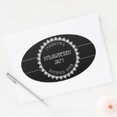 白黒の缶詰ラベルシール 楕円形シール (封筒)