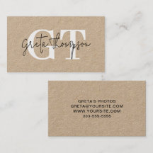 白黒の署名の名前モノグラムクラフト