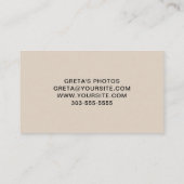 白黒の署名の名前モノグラムベージュ 名刺 (裏面)