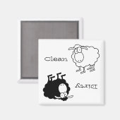 白黒の羊クリーン・ダーティ・マグネット マグネット (正面/裏面)