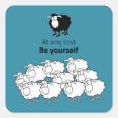 白黒の羊 スクエアシール (正面)