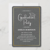 白黒の美しい大学院の写真パーティー 招待状 (裏面)