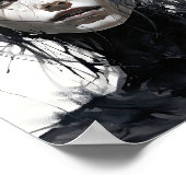 白黒の美しい女性ホラー妖精 ポスター (角)