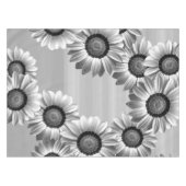 白黒の美しい花 テーブルクロス (正面(横))