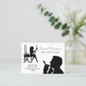 白黒の美容師男性へと女性 名刺 (スタンド正面)