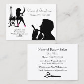 白黒の美容師男性へと女性 名刺 (正面/裏面)