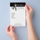 白黒の美容院のスパの美容師 チラシ (ハンドル)