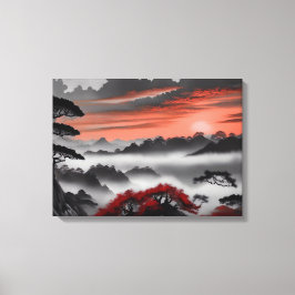 白黒の美術作品 キャンバスプリント