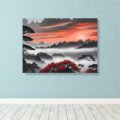 白黒の美術作品 キャンバスプリント (インサイチュ (ウッドフロア))