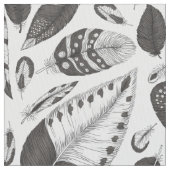 白黒の羽のパターン ファブリック (クローズアップ)