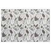 白黒の羽のパターン ファブリック (ファットクウォーター)