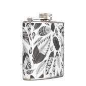 白黒の羽のパターン フラスク (右)